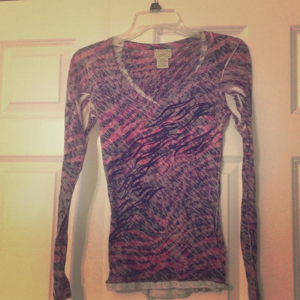 Thin long sleeve shirt ‘zebra pattern’
